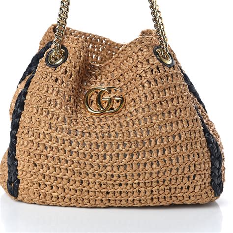 gucci straw bag replica|gucci raffia bags.